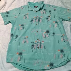 Tropical Print Green Shirt